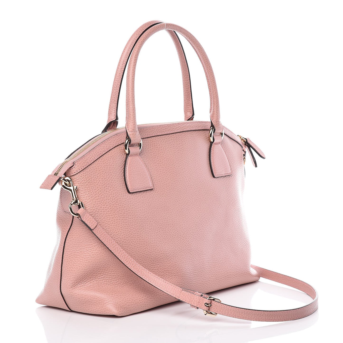 Dollar Calfskin GG Charm Dome Satchel Soft Pink