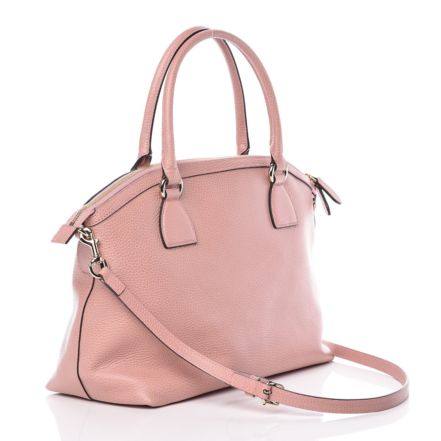 Gucci Dollar Calfskin GG Charm Dome Satchel Soft Pink 3 of 9
