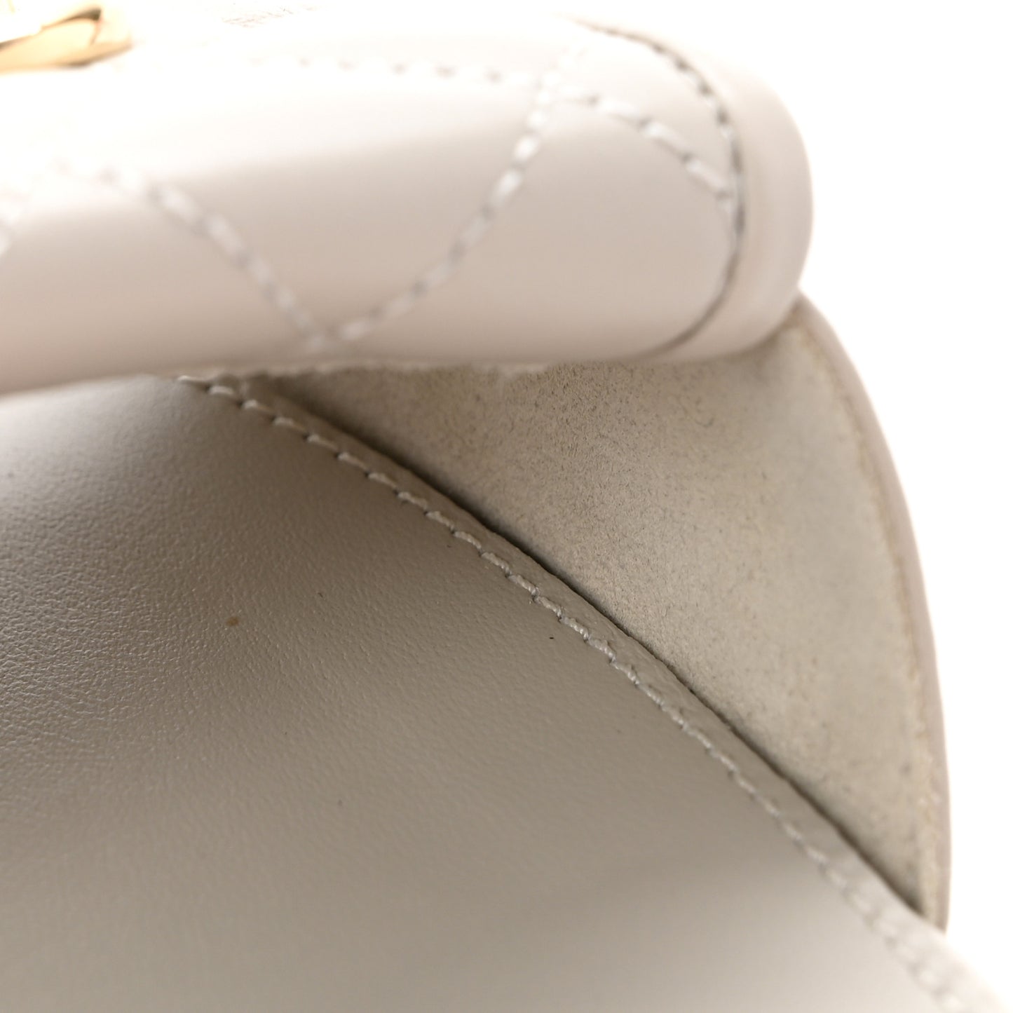 Lambskin Quilted Turnlock Flat Mules 35.5 Light Grey