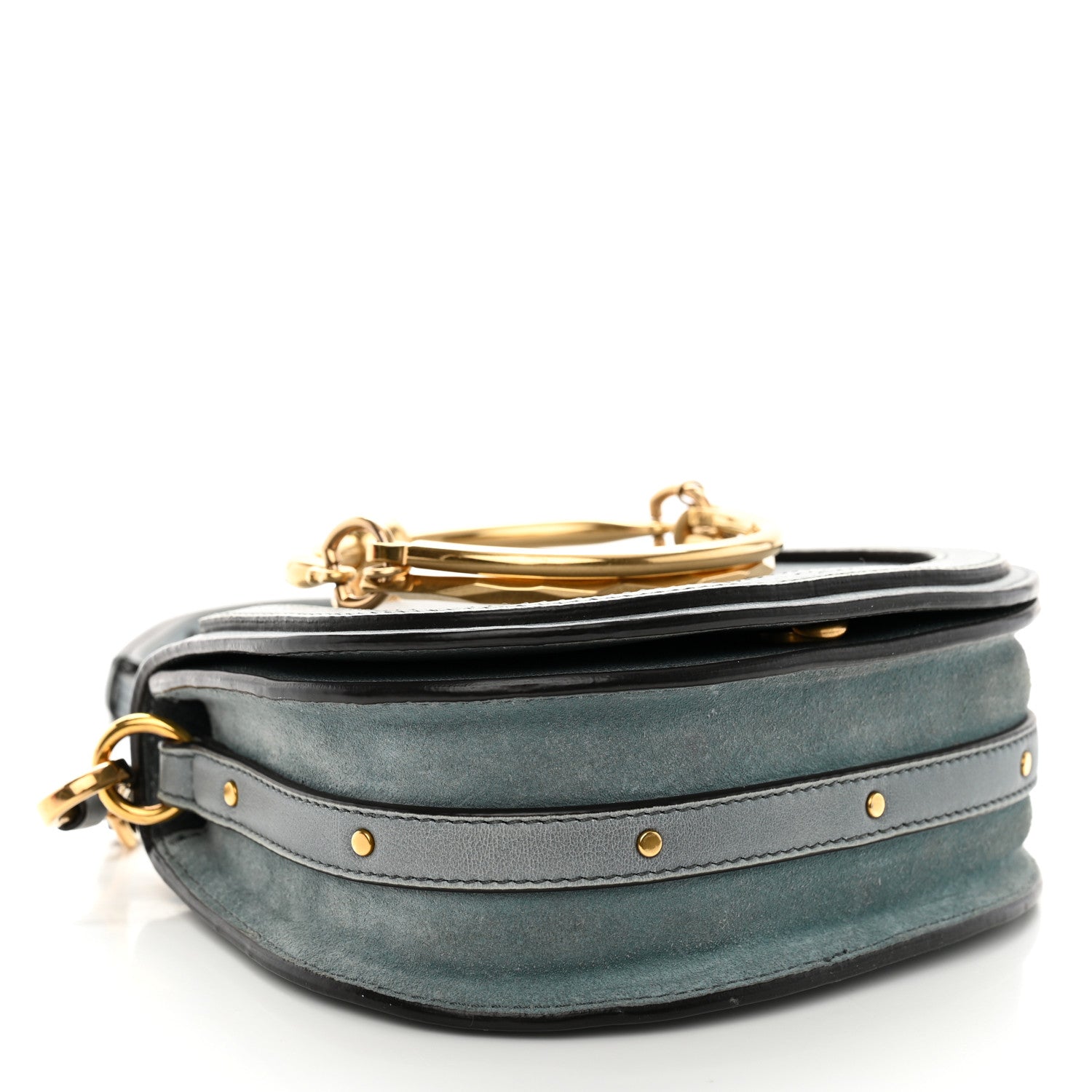 Chloe Calfskin Suede Small Nile Bracelet Bag Cloudy Blue 4 of 10