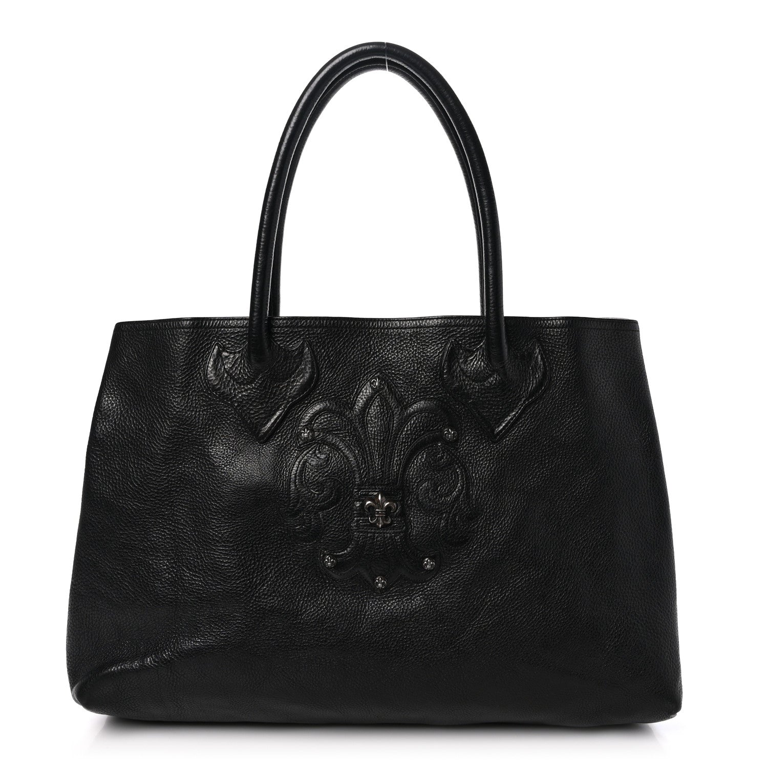 Chrome Hearts Grained Calfskin Fleur De Lis Tote Black 1 of 9