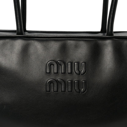 Miu Miu Soft Calf Softy Large Beau Top Handle Bag Black 7 of 9