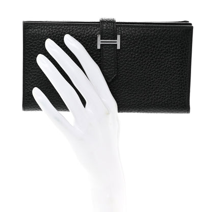 Hermes Taurillon Clemence Bearn Gusset Wallet Black 2 of 7