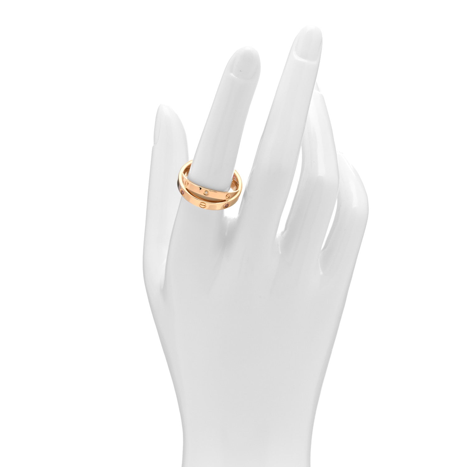 Cartier 18K Pink Gold Pink Sapphire Diamond LOVE Ring 56 7.5 2 of 4