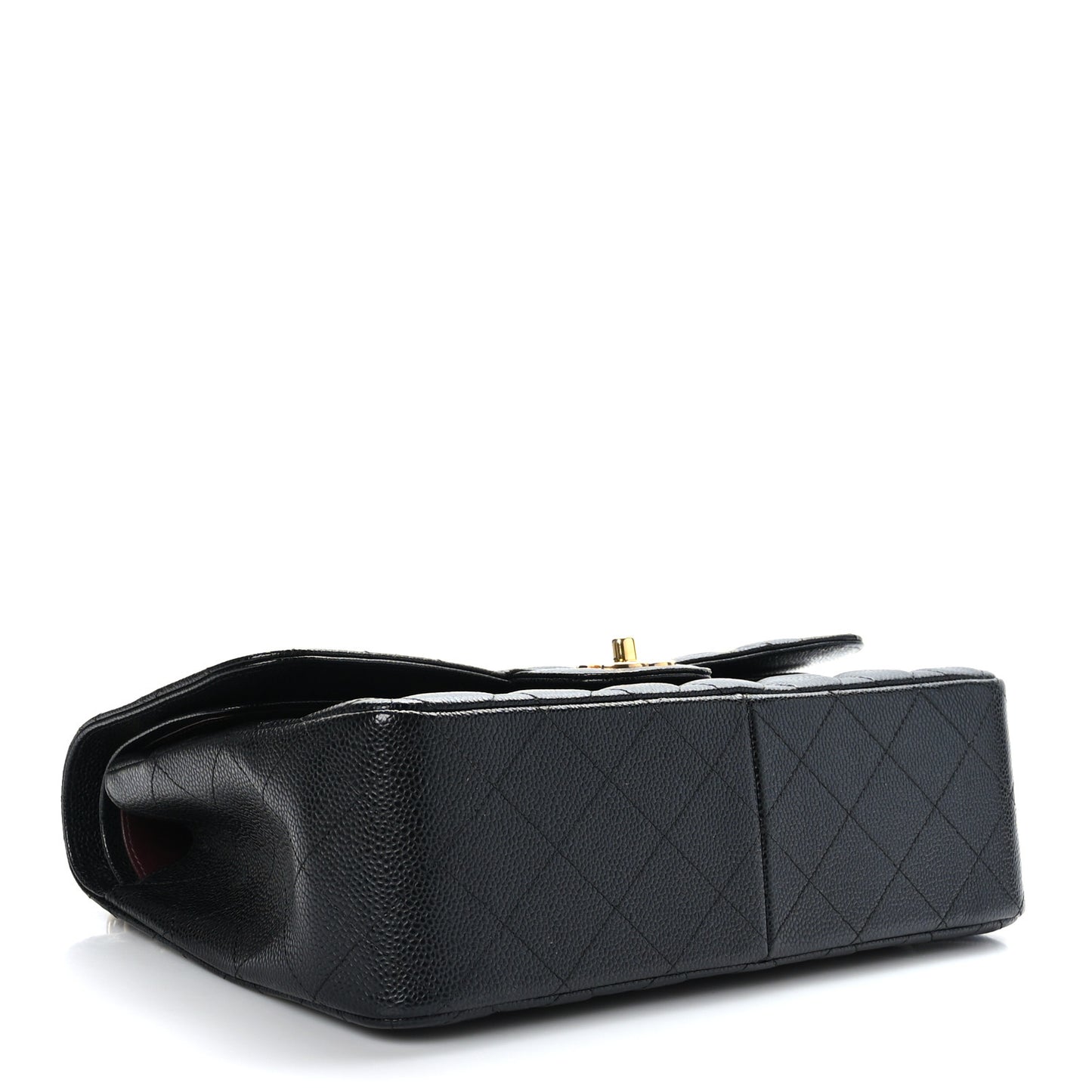 Caviar Quilted Jumbo Double Flap Black
