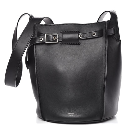 Celine Smooth Calfskin Long Strap Big Bucket Bag Black 1 of 11