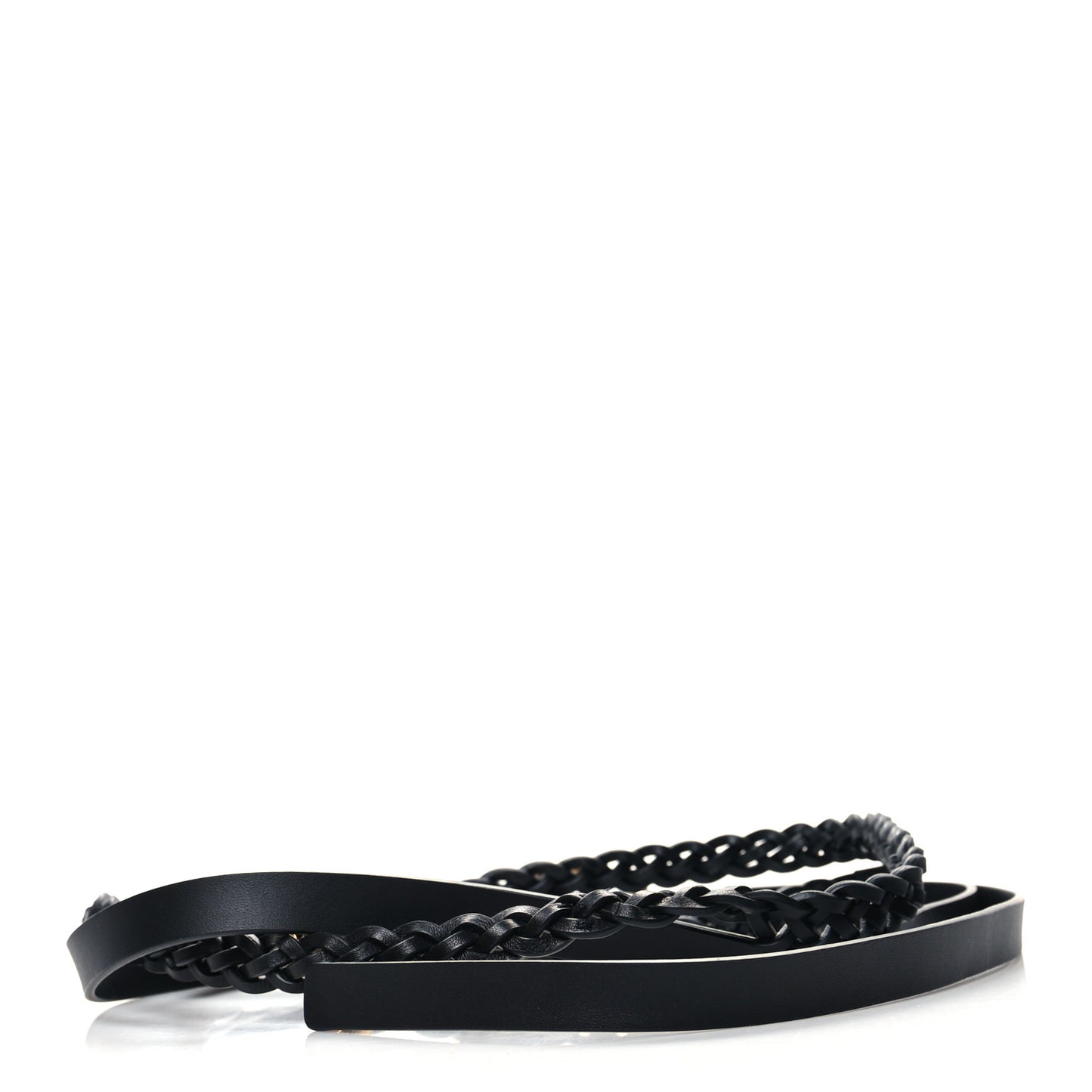 Calfskin Double Braided Belt 80 32 Black