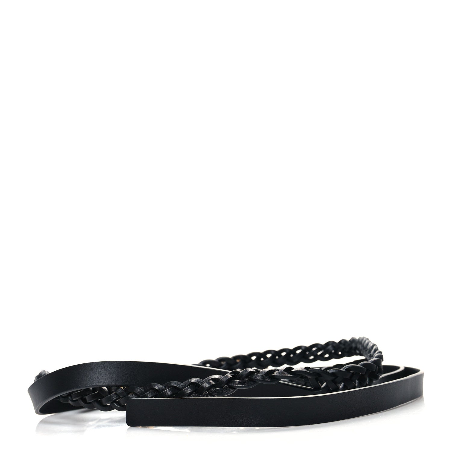 Christian Dior Calfskin Double Braided Belt 80 32 Black 2 of 4
