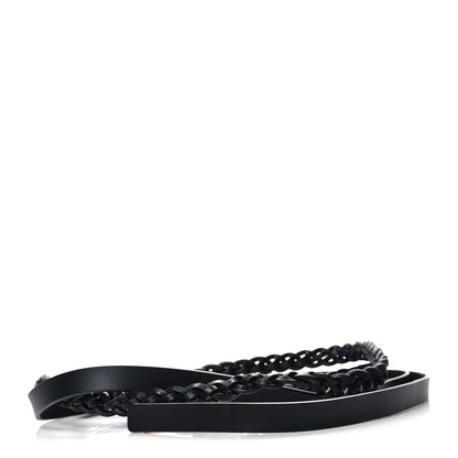 Christian Dior Calfskin Double Braided Belt 80 32 Black 2 of 4