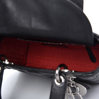 Christian Dior Lambskin Cannage Small Lucky Badges My Lady Dior Black 5 of 9