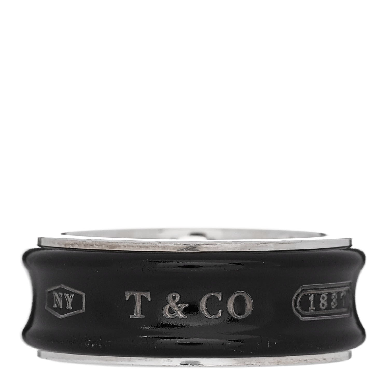 Tiffany Sterling Silver Titanium 1837 Band Ring 58 8.25 1 of 5