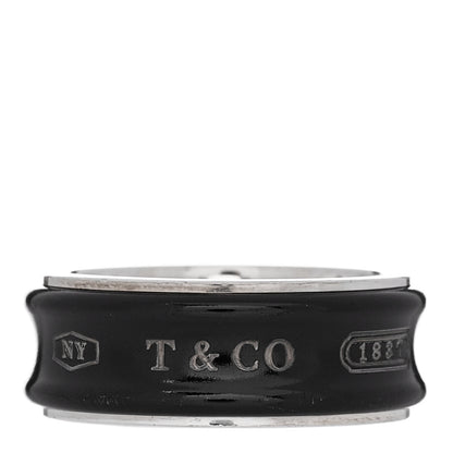Tiffany Sterling Silver Titanium 1837 Band Ring 58 8.25 1 of 5