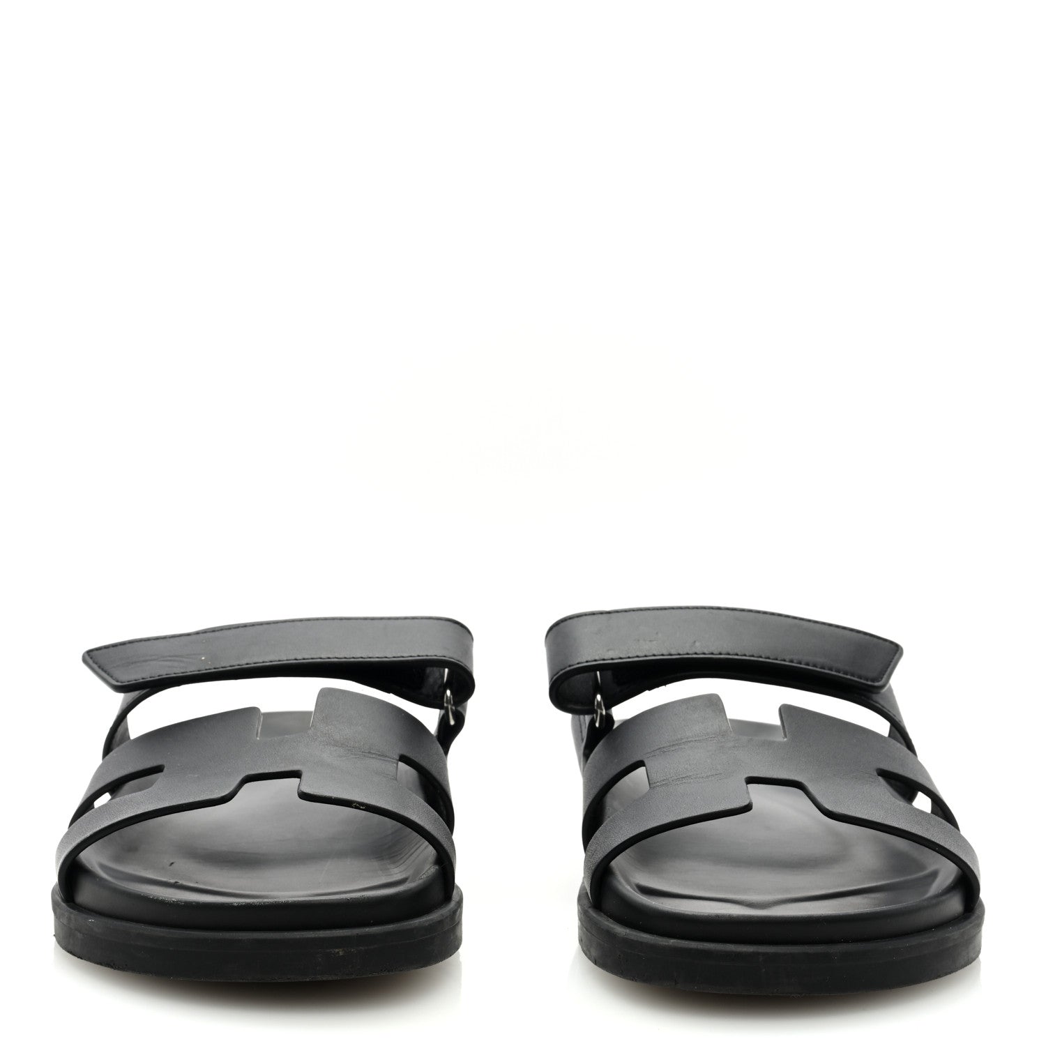 Hermes Calfskin Womens Chypre Sandals 38 Black 3 of 8