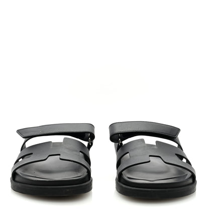 Hermes Calfskin Womens Chypre Sandals 38 Black 3 of 8