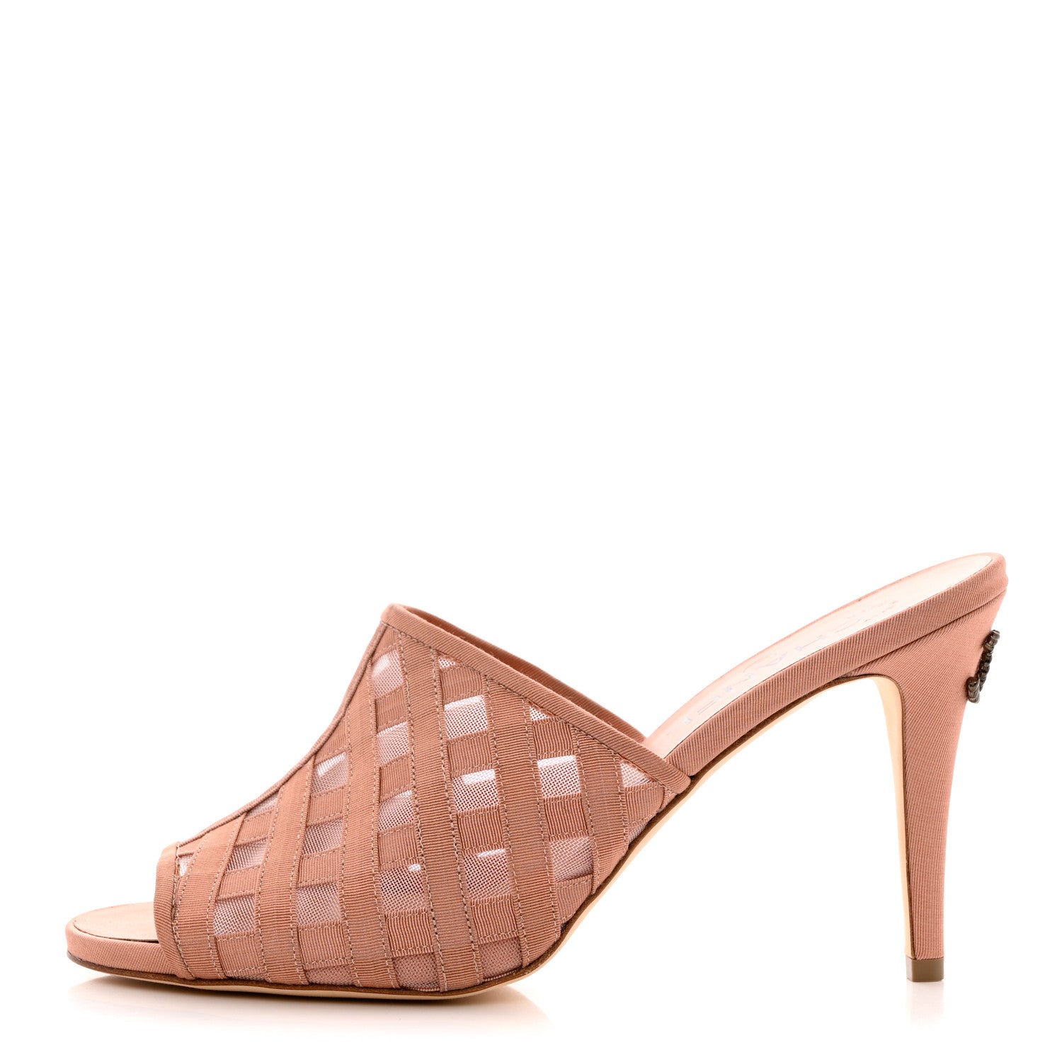 Chanel Mesh Grosgrain CC Mules 40 Beige Pink 1 of 14