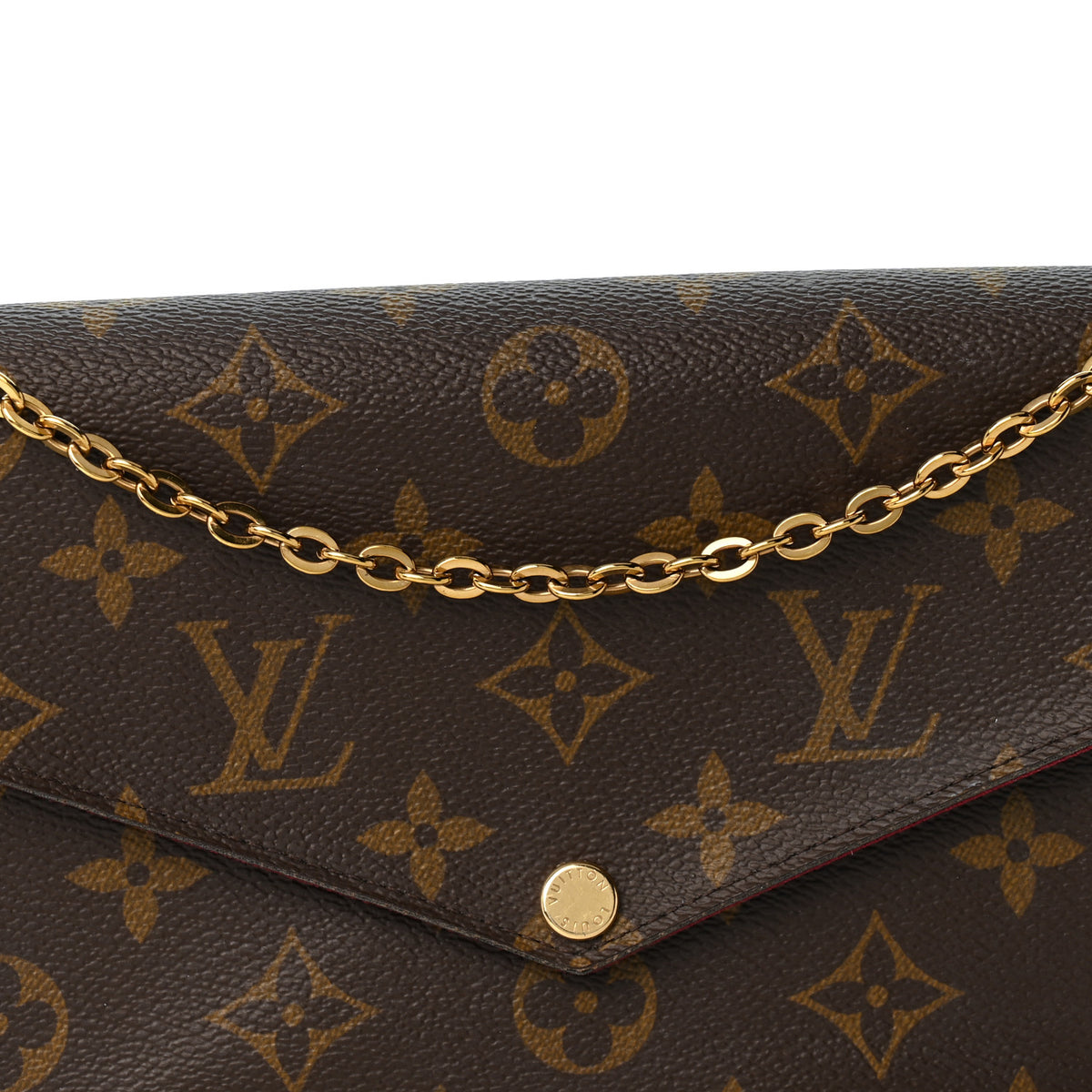 Monogram Pochette Felicie Chain Wallet Fuchsia