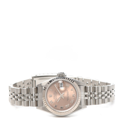Rolex Stainless Steel 26mm Oyster Perpetual Datejust Watch Pink Roman 79174 2 of 5