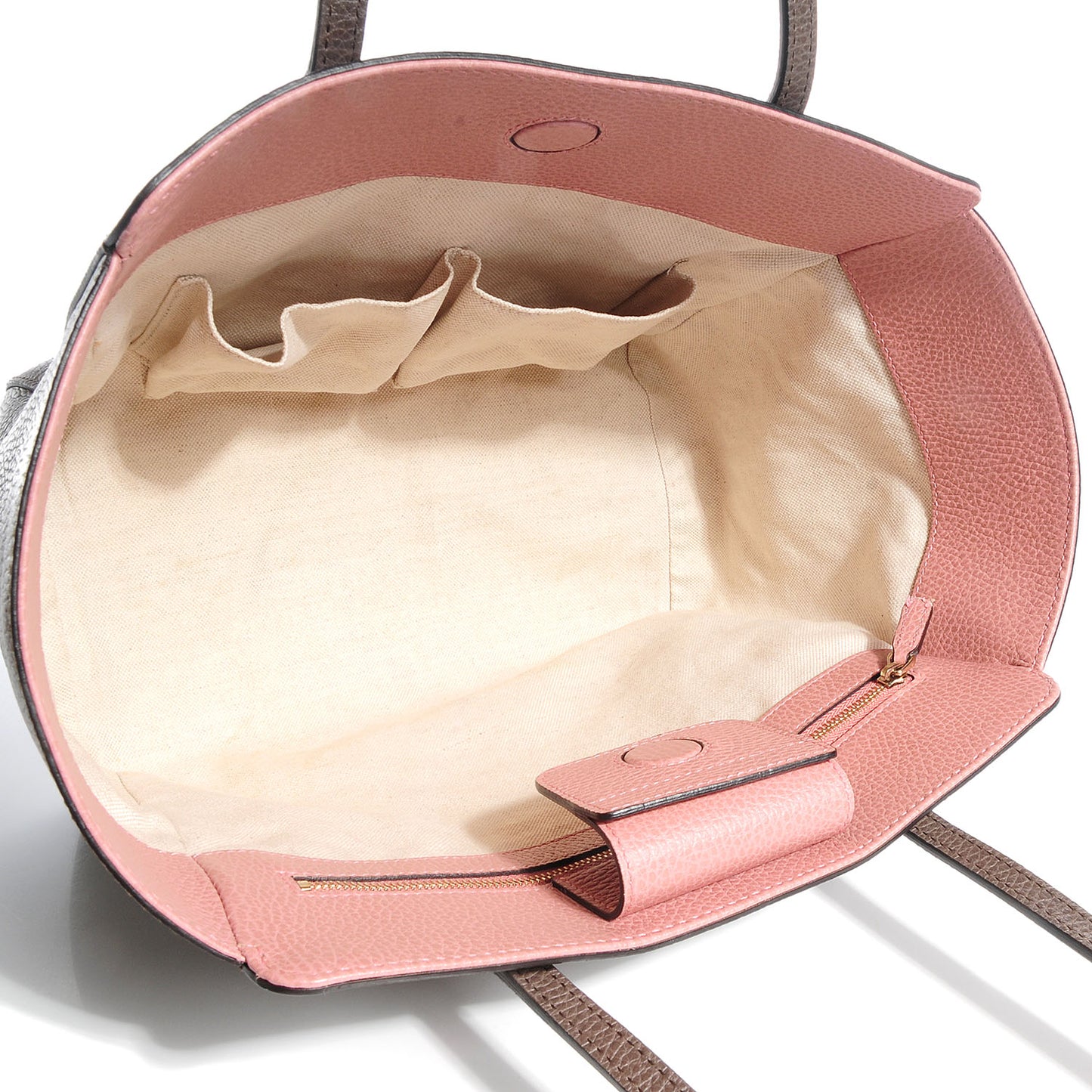 Dollar Calfskin Small Swing Tote Grey Field Soft Pink