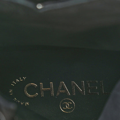 Chanel Suede Patent Calfskin Quilted Cap Toe Short Boots 37.5 Black 7 of 8
