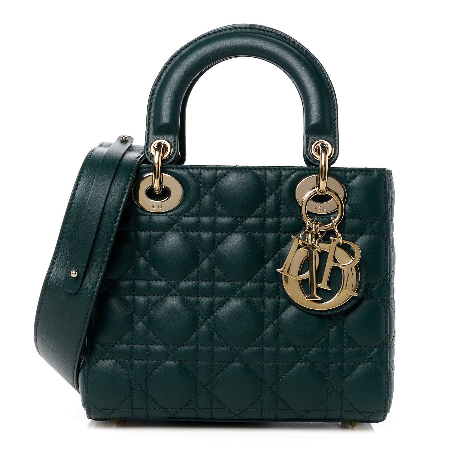 Lambskin Cannage Small My ABCDior Lady Dior Dark Green