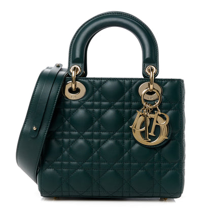 Christian Dior Lambskin Cannage Small My ABCDior Lady Dior Dark Green 1 of 11