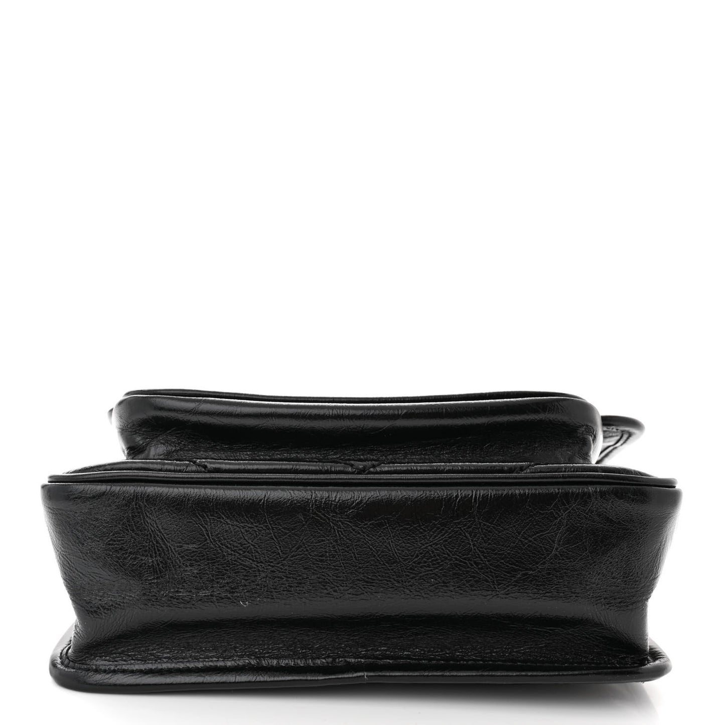 Crinkled Calfskin Matelasse Monogram Baby Niki Chain Satchel Black