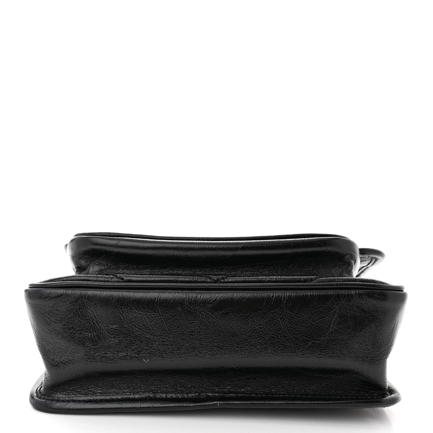 Saint Laurent Crinkled Calfskin Matelasse Monogram Baby Niki Chain Satchel Black 11 of 12