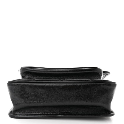 Saint Laurent Crinkled Calfskin Matelasse Monogram Baby Niki Chain Satchel Black 11 of 12