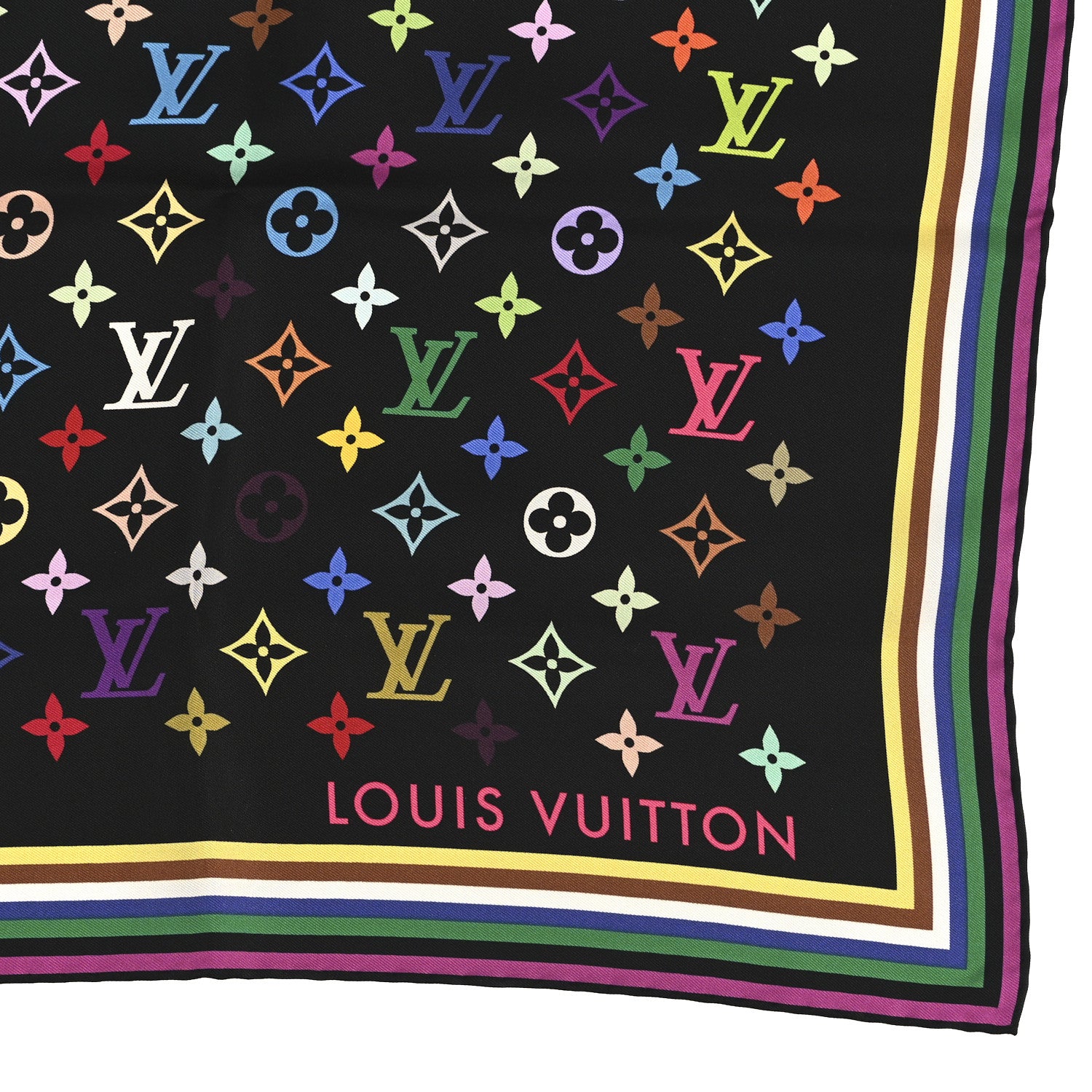 LOUIS VUITTON リバーシブルスカーフ Louis Vuitton LV X TM Silk Monogram Multicolor Square 90 Scarf