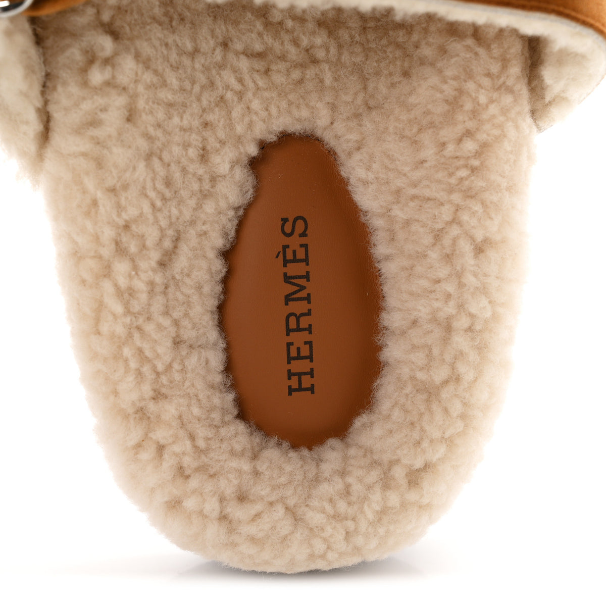 Suede Goatskin Woolskin Womens Chypre Sandals 37 Naturel Ecru