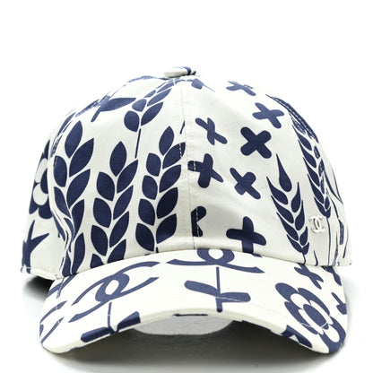 Chanel Cotton CC Cap Hat Navy White 3 of 8