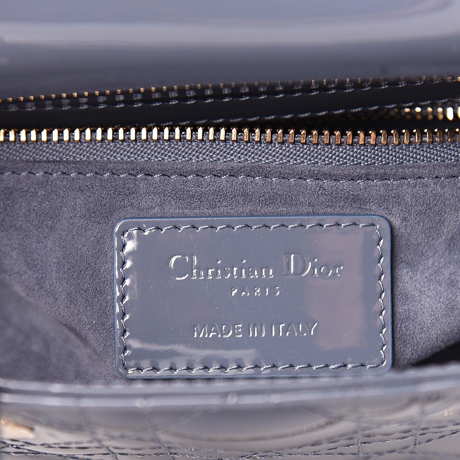 Christian Dior Patent Cannage Mini Lady Dior Light Blue 6 of 9