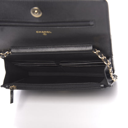 Chanel Caviar Quilted French New Wave Chain CC Wallet On Chain WOC Black 5 of 12