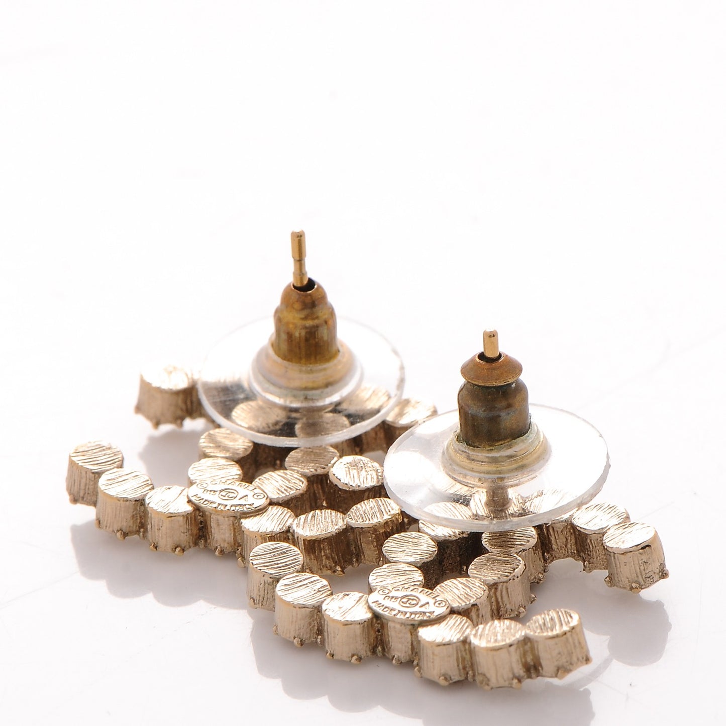 Crystal CC Earrings Light Gold