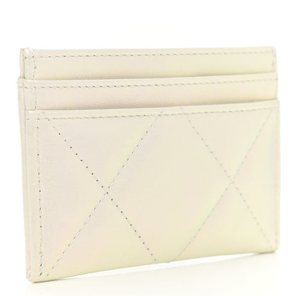 Chanel Iridescent Calfskin Quilted Chanel 19 Card Holder White 3 of 9