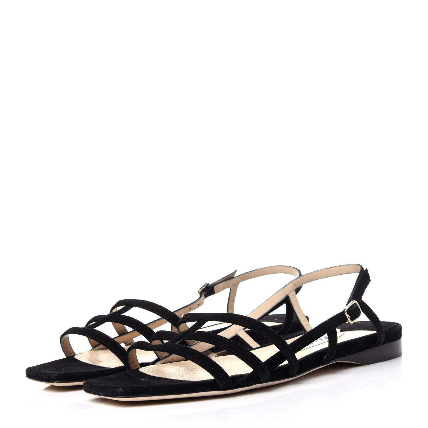 Jimmy Choo Suede Arien Cage Slingback Sandals 38.5 Black 3 of 10