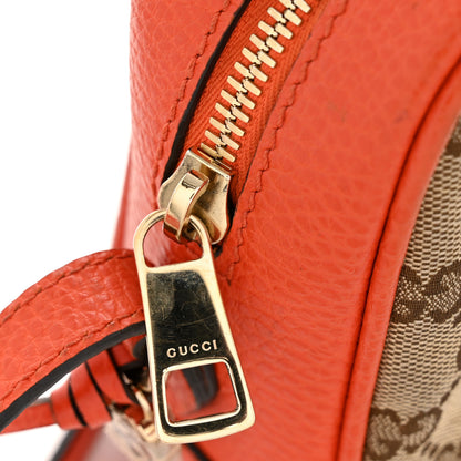 Gucci Monogram Dollar Calfskin Mini Bree Messenger Bag Beige Ebony Sun Orange 11 of 13