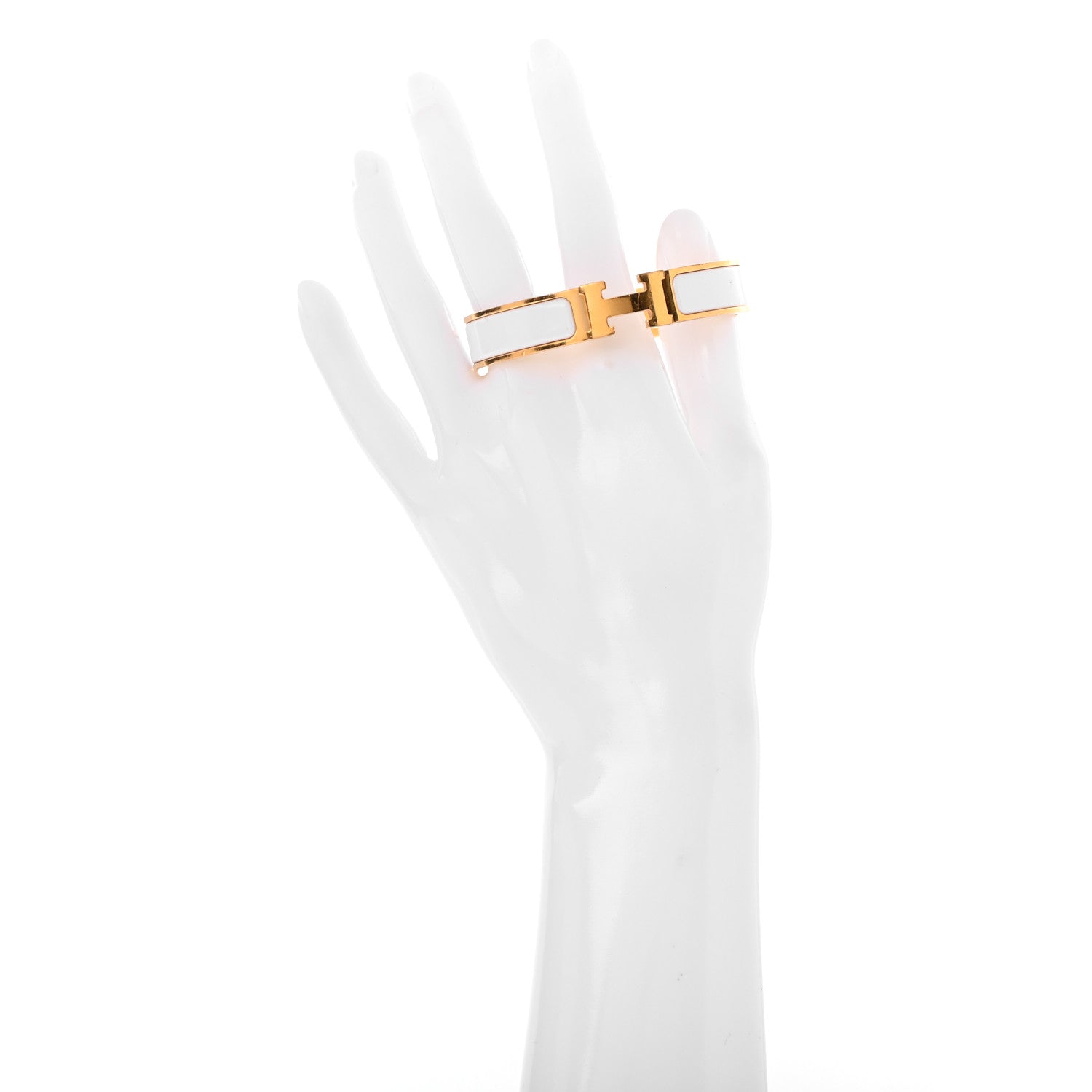 Hermes Enamel Narrow Clic Clac H Bracelet PM White 2 of 4