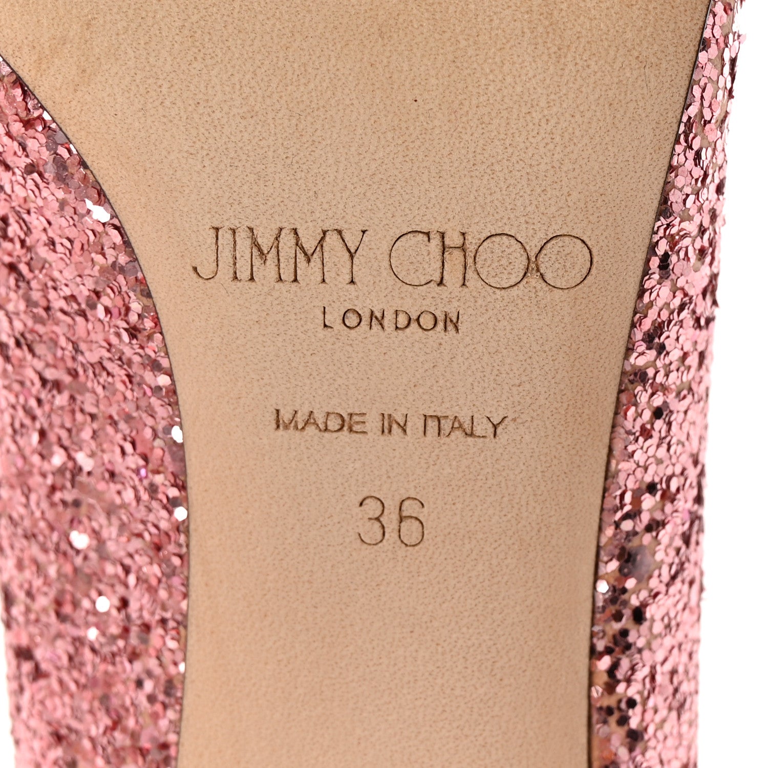 Jimmy Choo Galatica Glitter Fabric Erin 85 Slingback Pump 36 Candyfloss 7 of 9