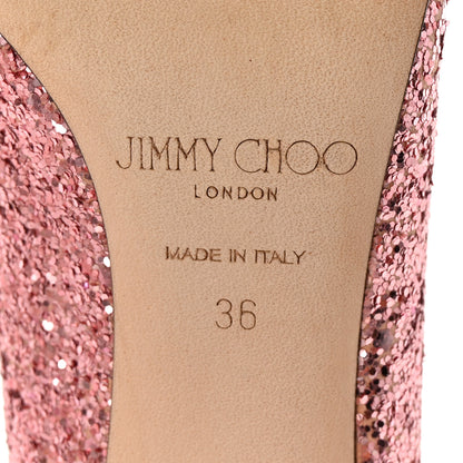 Jimmy Choo Galatica Glitter Fabric Erin 85 Slingback Pump 36 Candyfloss 7 of 9