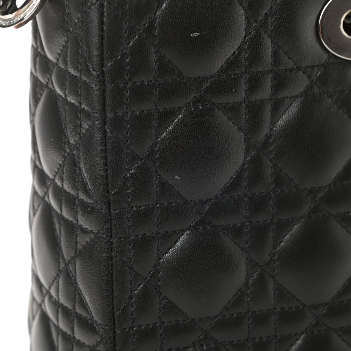 Lambskin Cannage Large Lady Dior Black