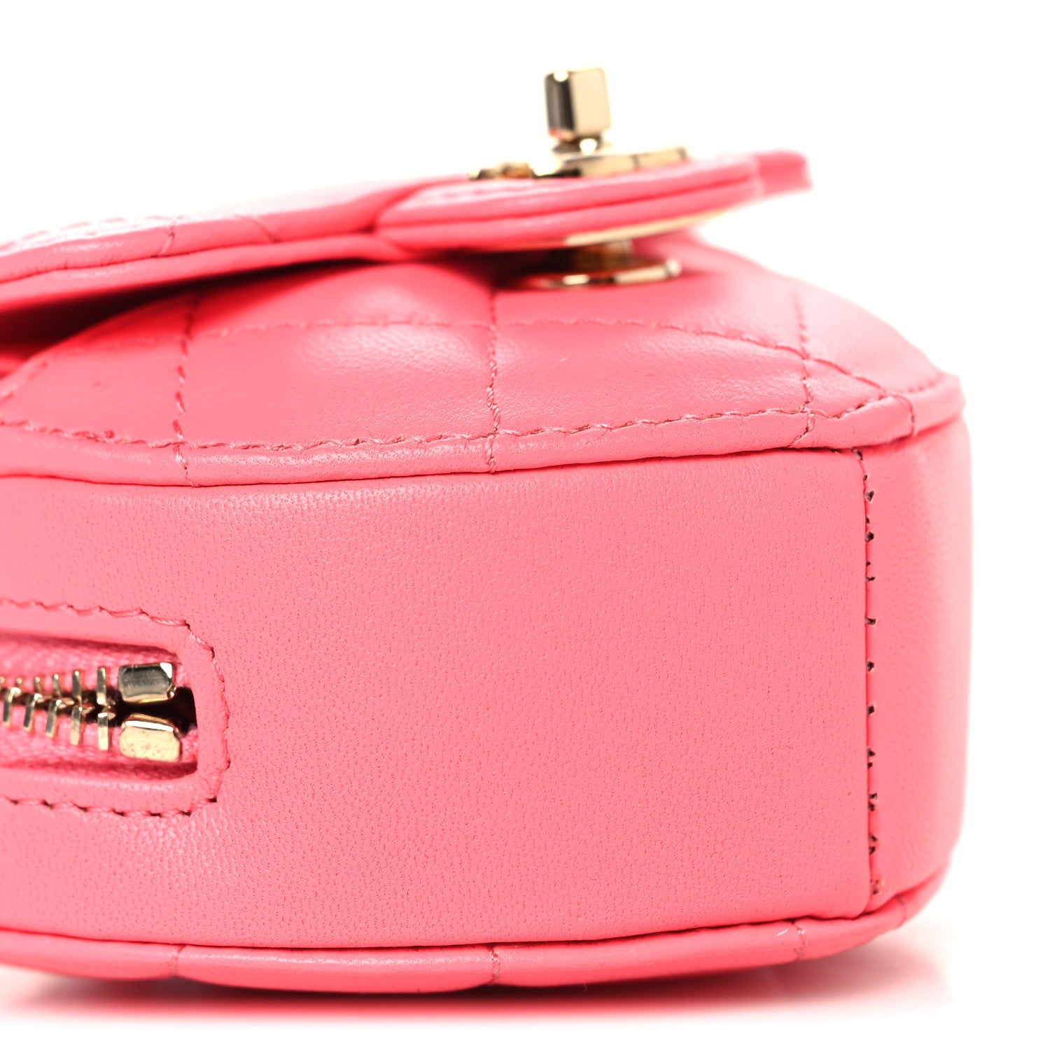 Chanel Lambskin Quilted CC In Love Heart Coin Purse With Chain  Pink 8 of 9