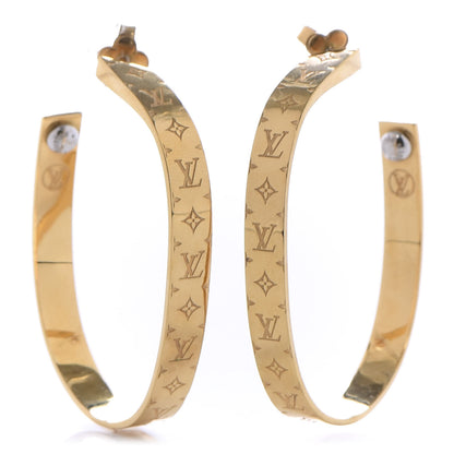 Louis Vuitton Nanogram Hoop Earrings Gold 1 of 7