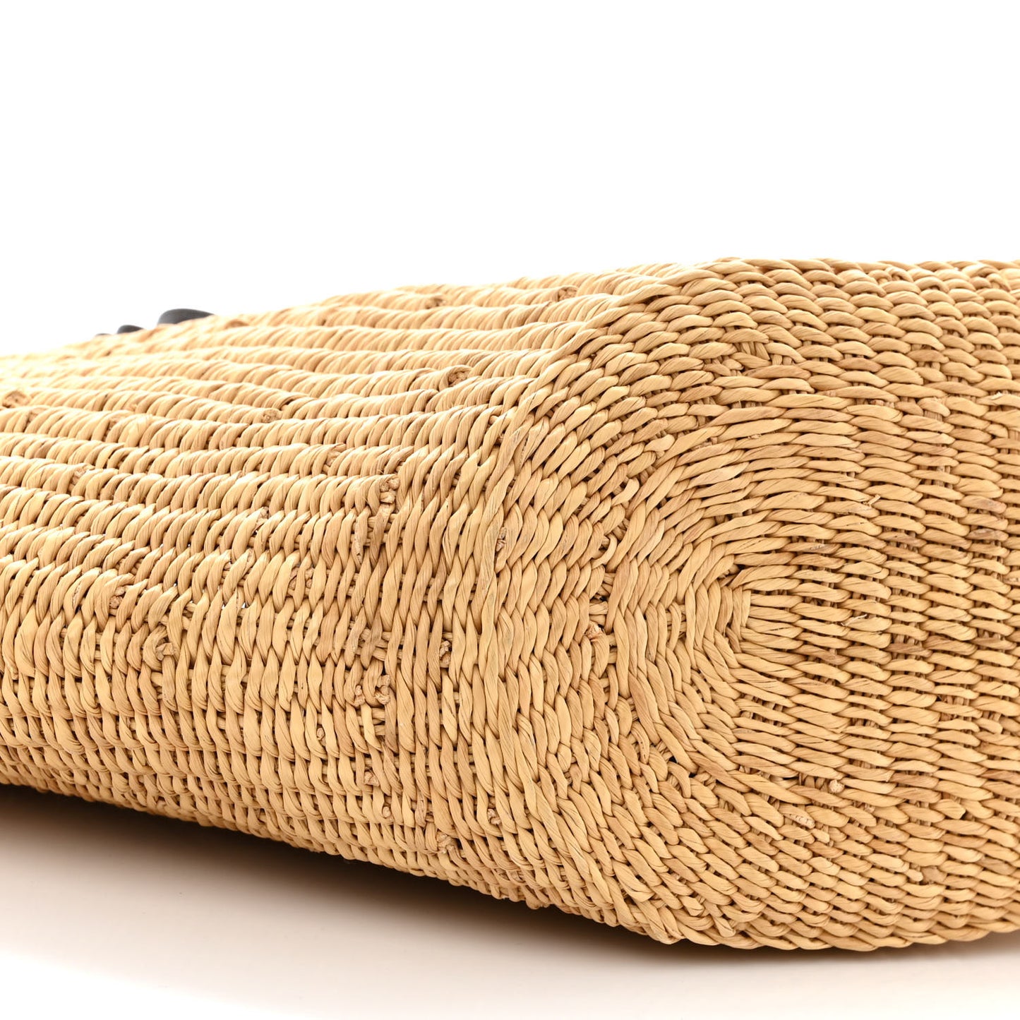 Calfskin Raffia Paulas Ibiza Small Basket Tote Bag Natural Tan