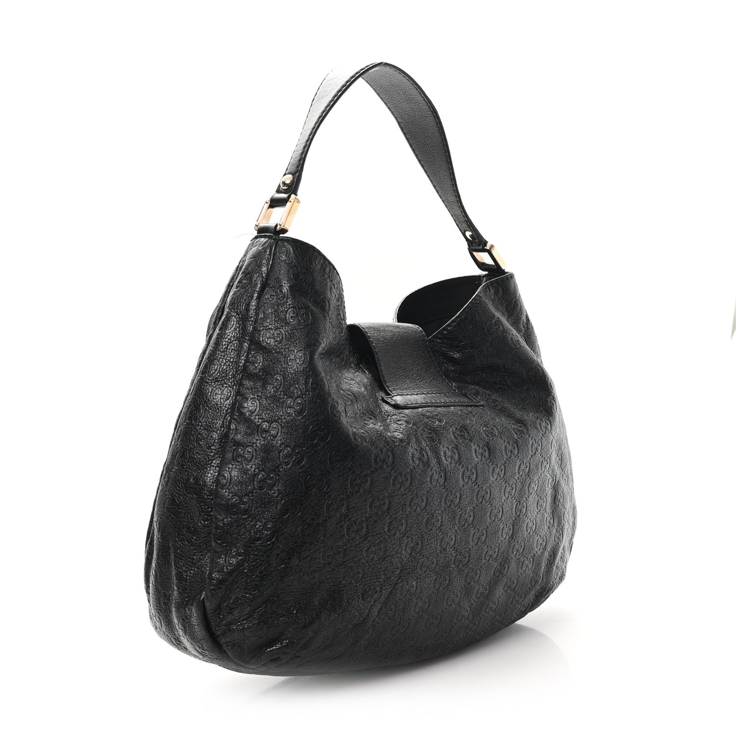 Guccissima Large New Ladies Web Hobo Black
