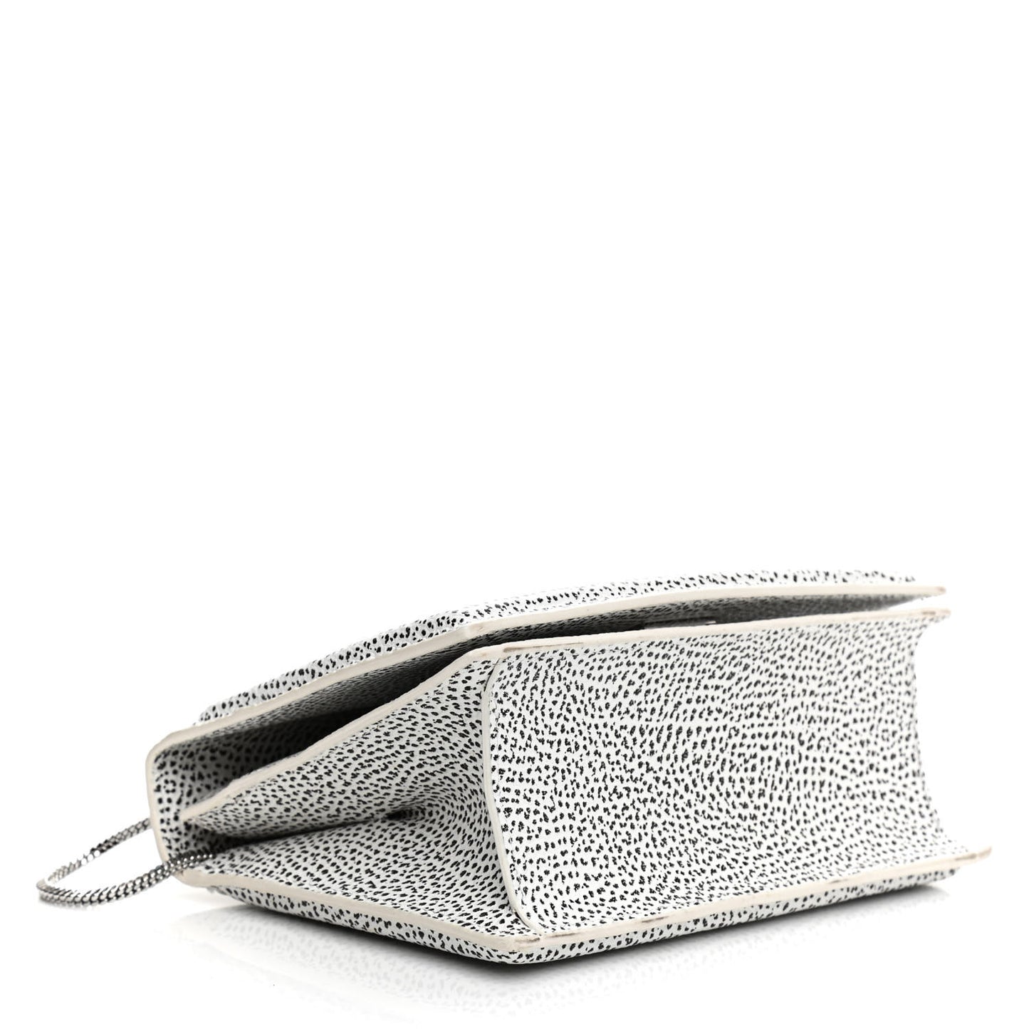 Textured Calfskin Soleil East West Shoulder Bag White