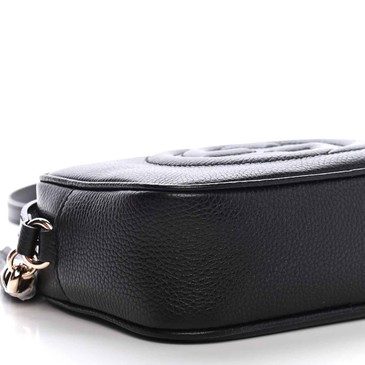 Pebbled Calfskin Small Soho Disco Bag Black