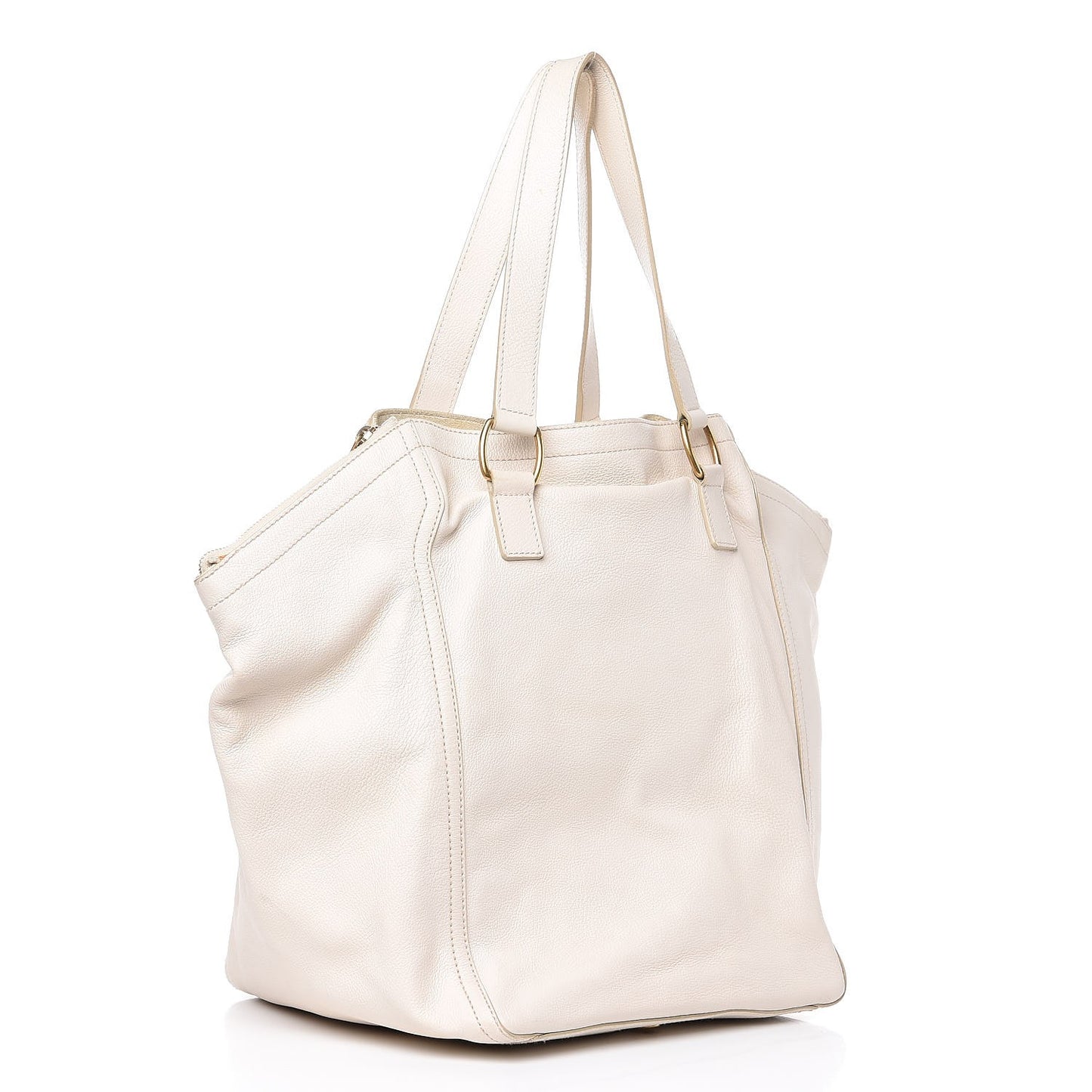 Calfskin Large Downtown Tote Ivory