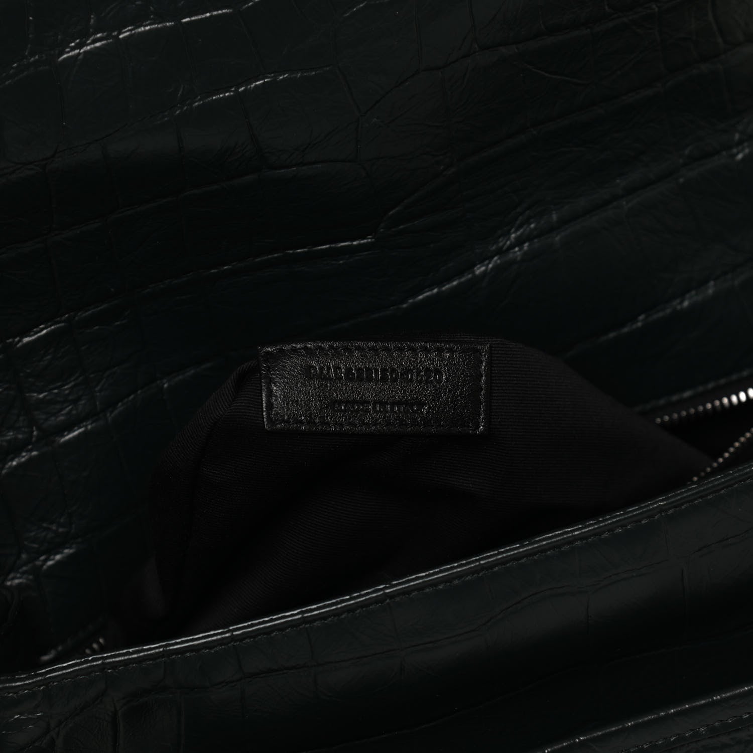 Saint Laurent Lambskin Crocodile Embossed Monogram Medium Niki Chain Satchel Algea 7 of 11