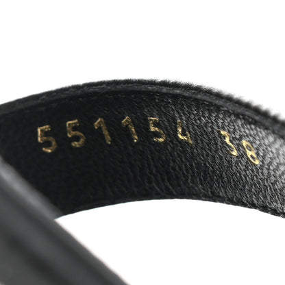 Balenciaga Calfskin Allover Logo Flat Sandals 38 Black White 7 of 9